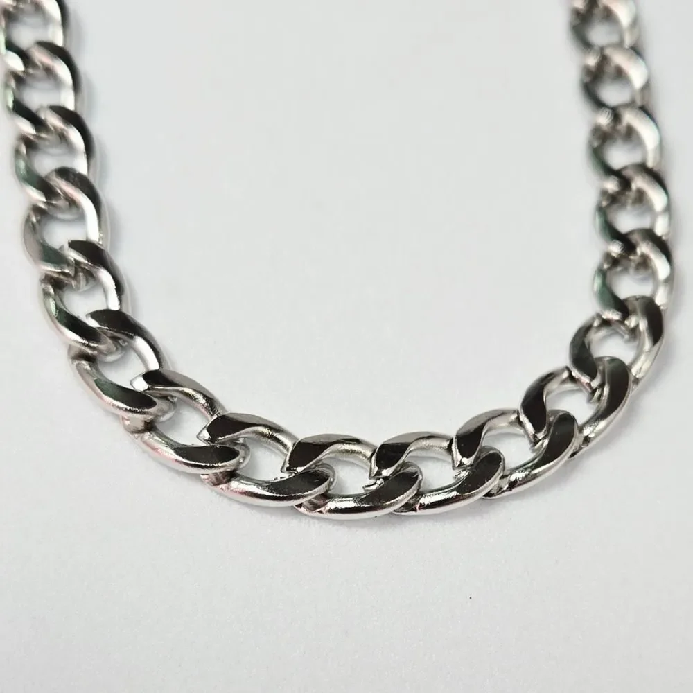 5mm Stainless Steel Cuban Link Chain 24” Classic Silver Minimalist Streetwear